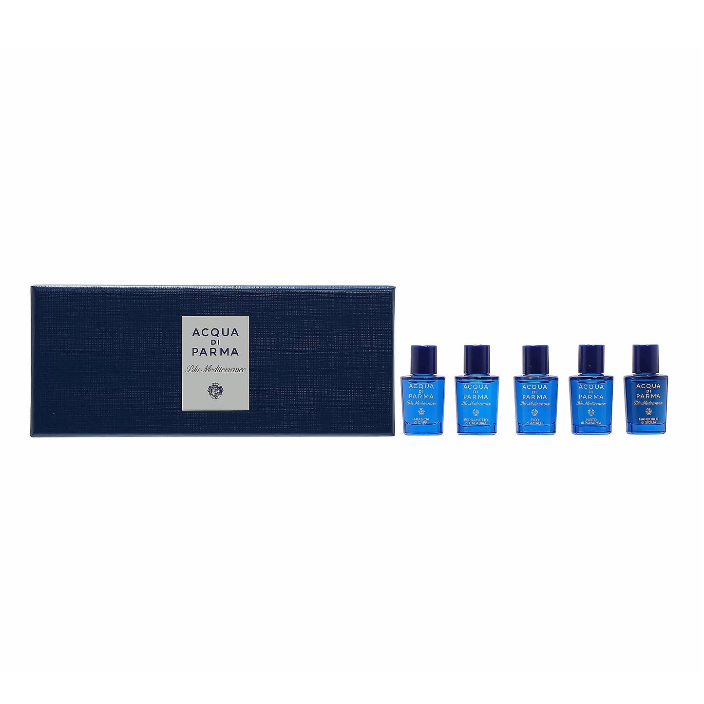 ACQUA DI PARMA BLU MEDITERRANEO 5 X 0.16 EAU DE TOILETTE MINI SET: ARANCIA DI CAPRI + BERGAMOTTO DI CALABRIA + FICO DI AMALFI + MIRTO DI PANAREA + MANDORLO DI SICILIA