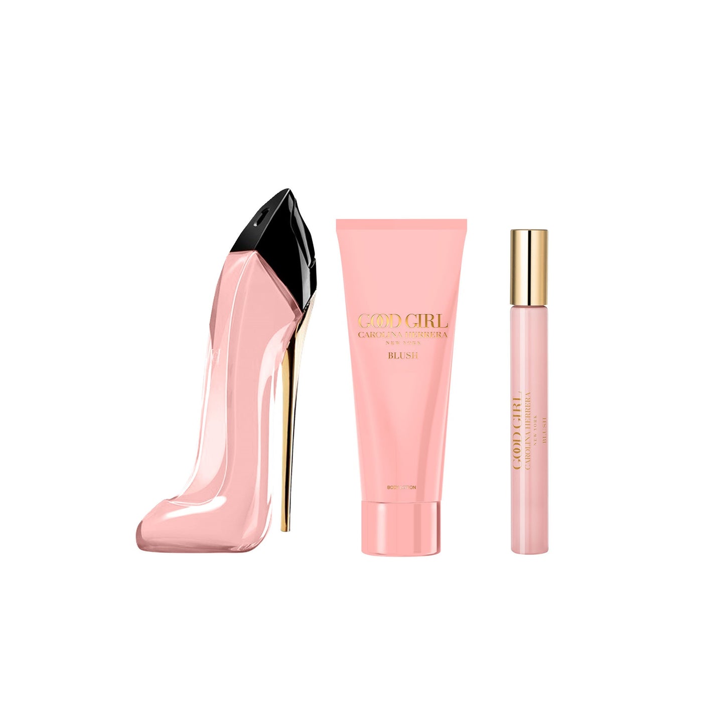 CAROLINA HERRERA GOOD GIRL BLUSH 3 PCS SET: 2.7 EAU DE PARFUM SPRAY + 0.34 EAU DE PARFUM SPRAY + 3.4 BODY LOTION