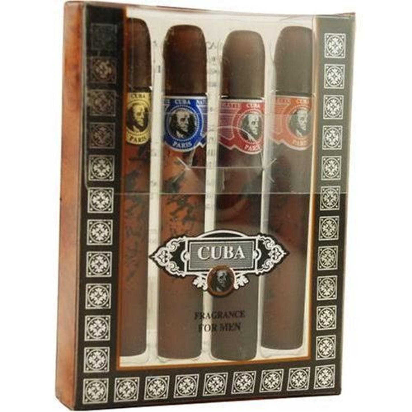 CUBA CIGARS 4 PCS SET FOR MEN: GOLD, BLUE, RED, ORANGE 35 ML EDT SP