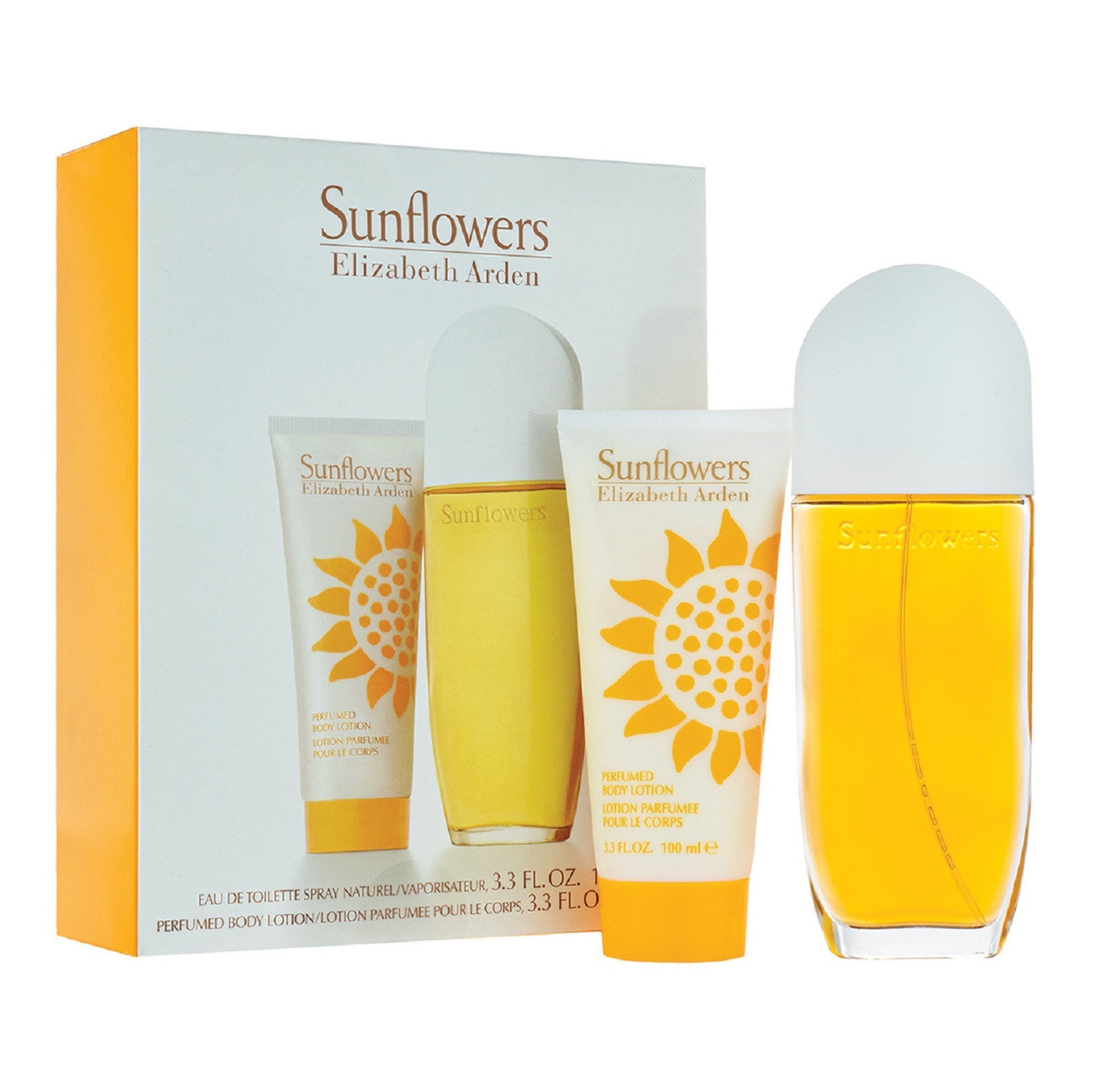 SUNFLOWERS 2 PCS SET FOR WOMEN: 3.3 EAU DE TOILETTE SPRAY + 3.3 BODY LOTION.