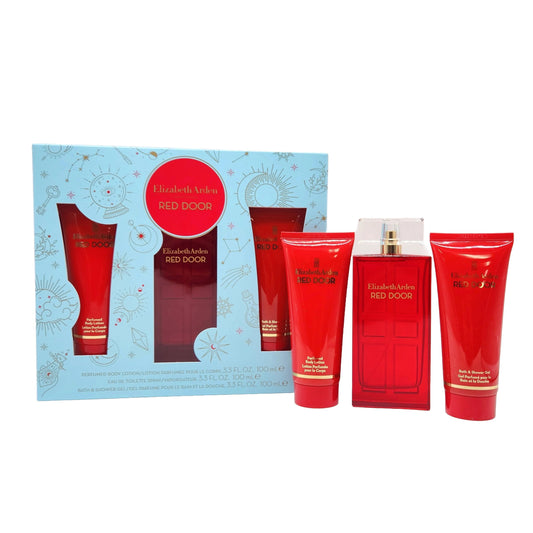 RED DOOR 3 PCS SET: 3.3 EAU DE TOILETTE SPRAY + 3.3 BODY LOTION + 3.3 SHOWER GEL