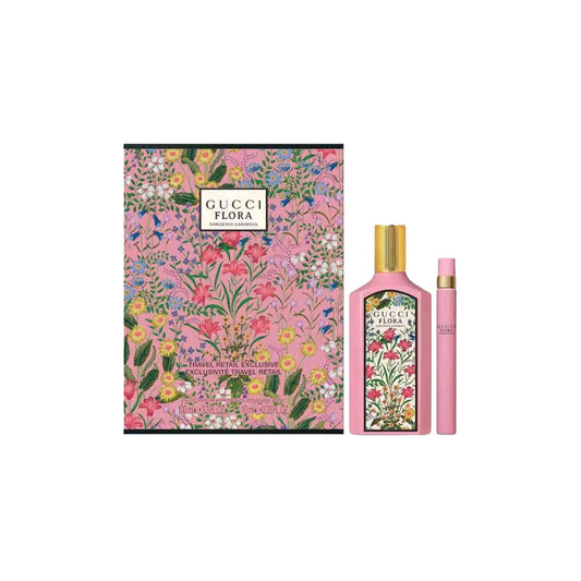 GUCCI FLORA GORGEOUS GARDENIA 2 PCS SET FOR WOMEN: 3.3 EAU DE PARFUM SPRAY + 0.33 EAU DE PARFUM SPRAY (TRAVEL SET)