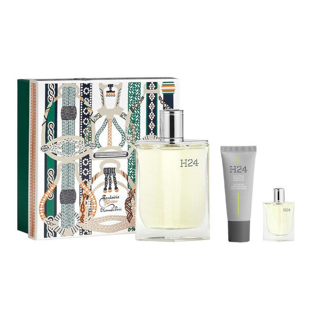 HERMES H24 3 PCS SET FOR MEN: 3.3 EAU DE TOILETTE SPRAY + 5 ML EAU DE TOILETTE MINI + 0.67 FACE MOISTURIZER