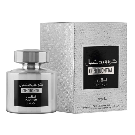 LATTAFA CONFIDENTIAL PLATINUM 3.4 EAU DE PARFUM SPRAY