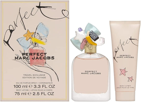 MARC JACOBS PERFECT 2 PCS SET FOR WOMEN: 3.3 EAU DE PARFUM SPRAY + 2.5 BODY LOTION