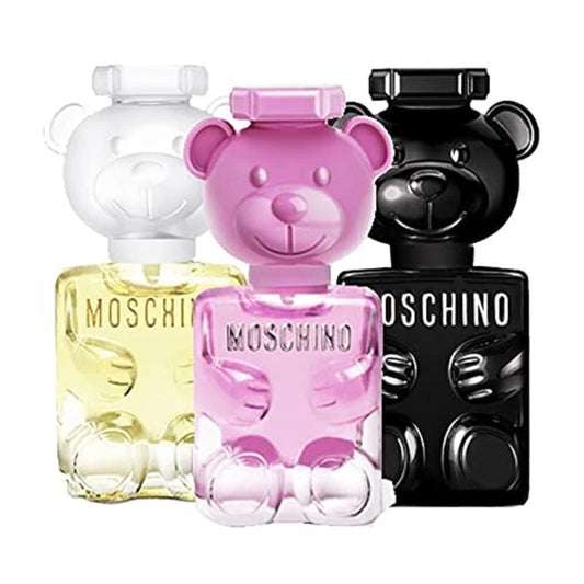 MOSCHINO 3 PCS TOY MINI SET: TOY BOY 5 ML EAU DE PARFUM + TOY 2 BUBBLE GUM 5 ML EAU DE TOILETTE + TOY 2 5 ML EAU DE PARFUM.