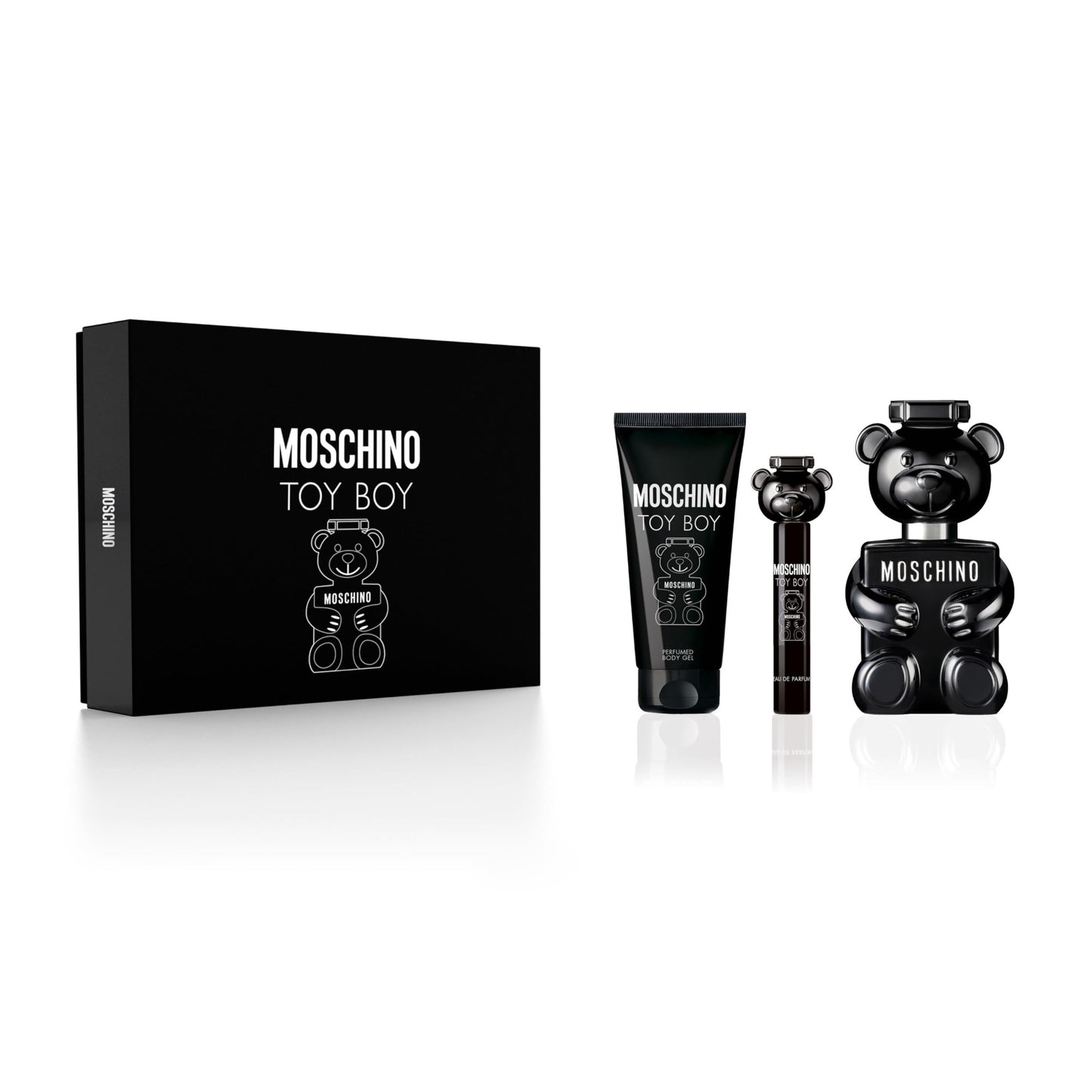 MOSCHINO TOY BOY 3 PCS SET: 3.4 EAU DE PARFUM SPRAY + 0.3 EAU DE PARFUM SPRAY + 3.4 BODY GEL