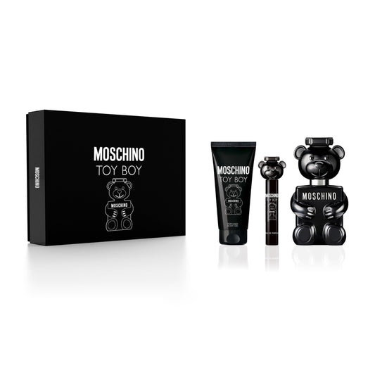 MOSCHINO TOY BOY 3 PCS SET: 3.4 EAU DE PARFUM SPRAY + 0.3 EAU DE PARFUM SPRAY + 3.4 BODY GEL