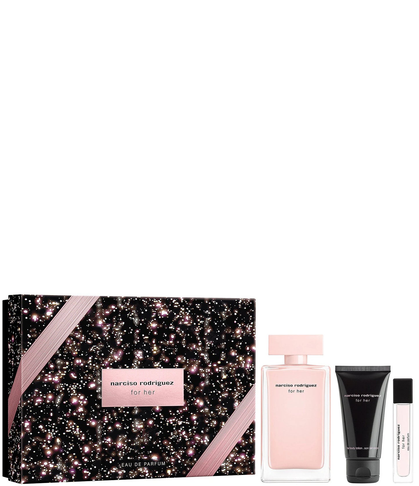 NARCISO RODRIGUEZ 3 PCS SET FOR WOMEN: 3.3 EAU DE PARFUM SPRAY + 1.6 BODY LOTION + 0.33 EAU DE PARFUM SPRAY