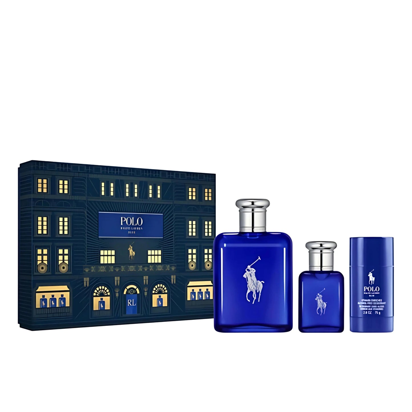 POLO BLUE 3 PCS SET FOR MEN: 4.2 EAU DE TOILETTE SPRAY + 1.36 EAU DE TOILETTE SPRAY + 2.6 DEODORANT