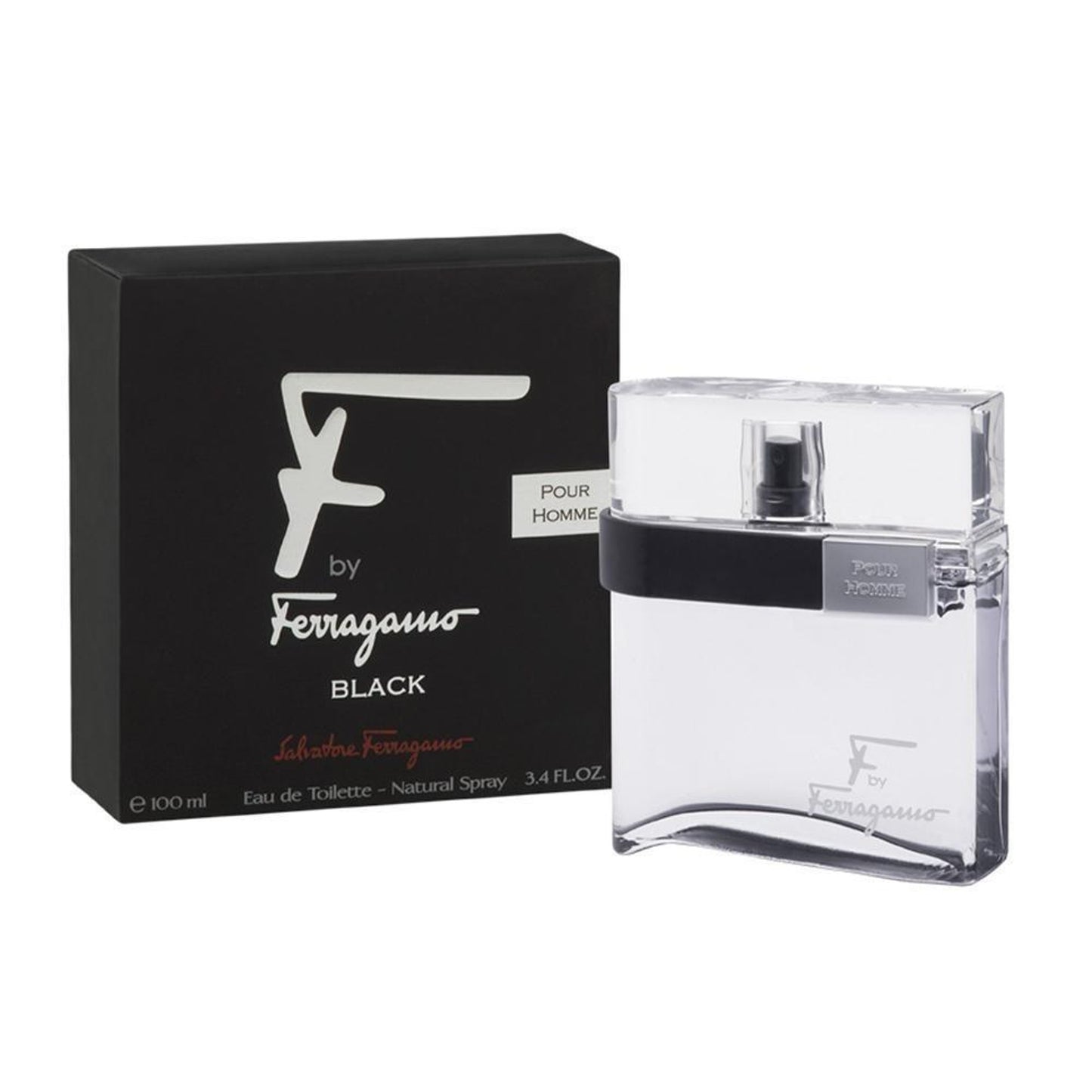 SALVATORE FERRAGAMO "F" BLACK 3.4 OZ EAU DE TOILETTE SPRAY FOR MEN