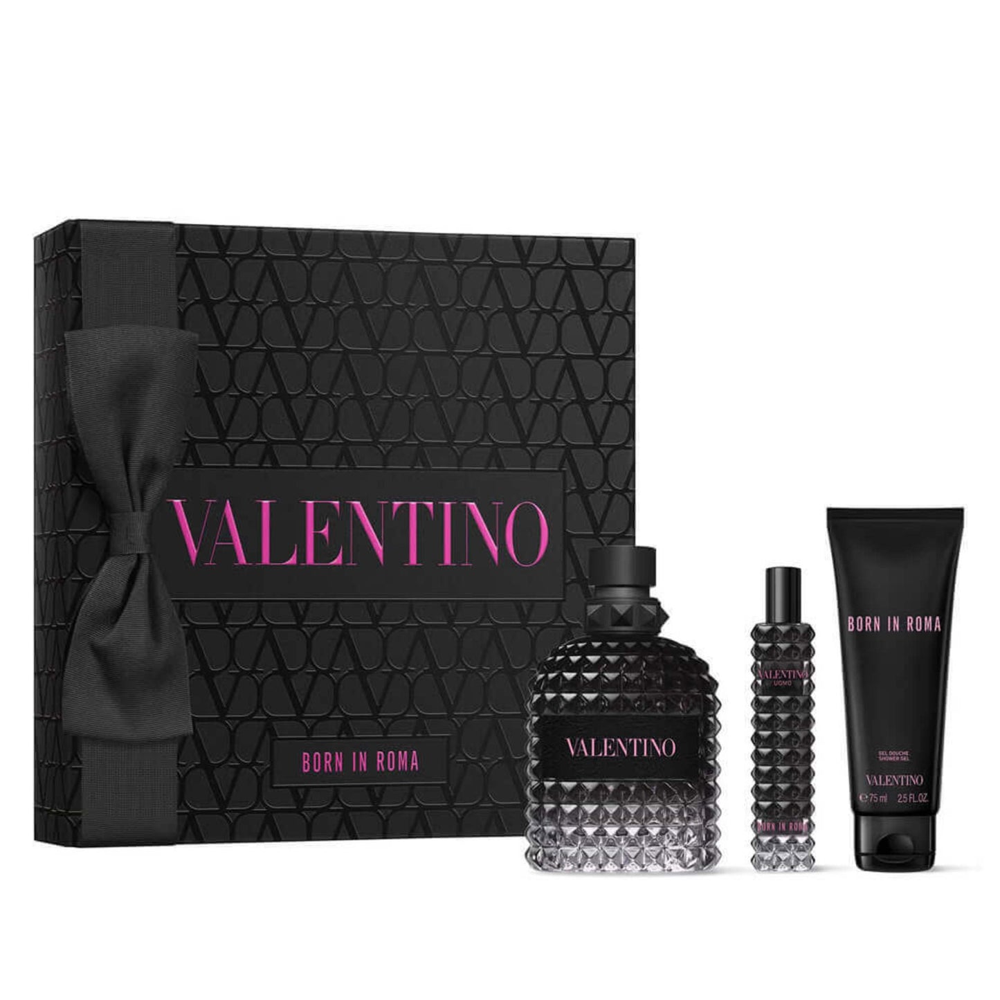 VALENTINO UOMO BORN IN ROMA 3 PCS SET FOR MEN: 3.4 EAU DE TOILETTE SPRAY + 0.5 EAU DE TOILETTE SPRAY + 2.5 SHOWER GEL