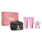 VERSACE BRIGHT CRYSTAL 4 PCS SET FOR WOMEN: 3 OZ EAU DE TOILETTE SPRAY + 3.4 BODY LOTION + 3.4 BATH & SHOWER GEL + BEAUTY CASE