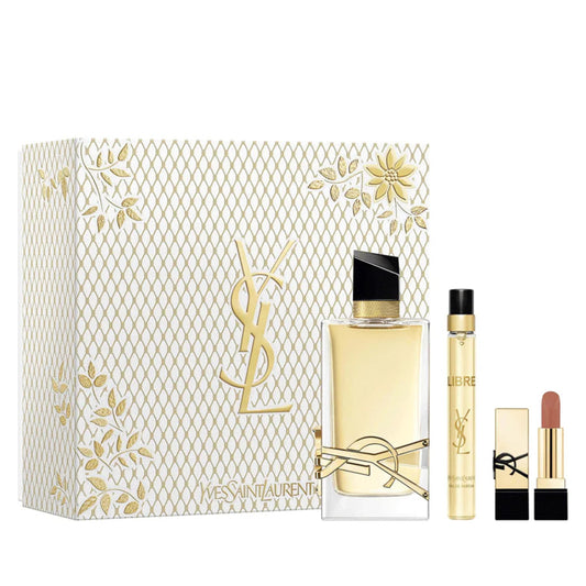 YSL LIBRE 3 PCS SET FOR WOMEN: 3 OZ EAU DE PARFUM SPRAY + 0.33 EAU DE PARFUM SPRAY + 0.04 LIPSTICK