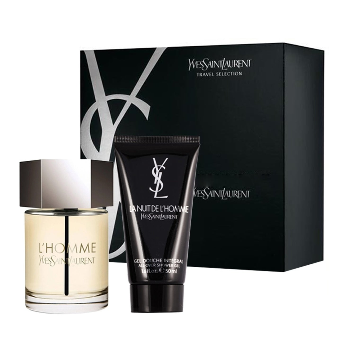 YSL L'HOMME 2 PCS SET FOR MEN: 3.4 EAU DE TOILETTE SPRAY + 1.7 SHOWER GEL.