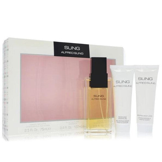 ALFRED SUNG 3 PCS SET FOR WOMEN: 3.4 EAU DE TOILETTE SPRAY + 2.5 BODY LOTION + 2.5 BODY WASH